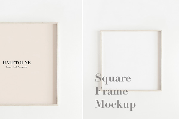 Mockup Square Wooden Minimal Frame