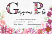 'Gorgeous Pinks' design set