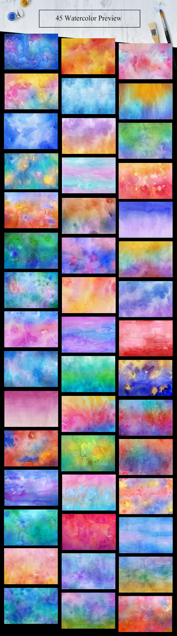 45 Watercolor Backgrounds in Textures - product preview 1