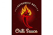 Burning hot chili pepper background