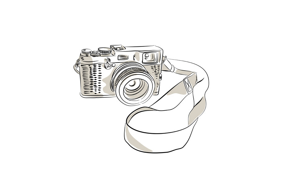 35mm SLR Film Camera Drawing