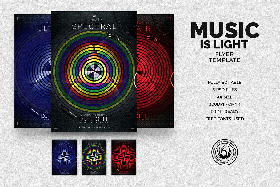 Music is Light Flyer Template in Flyer Templates - product preview 8