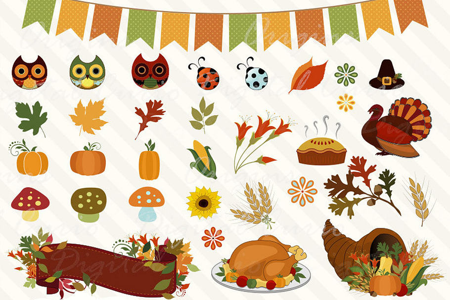Autumn Bounty Thanksgiving Clipart