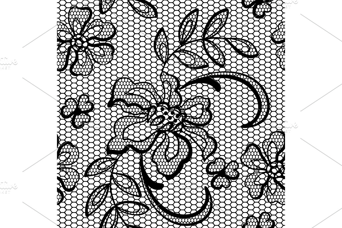 Old lace background ornamental flowers. Vector texture in Patterns - product preview 8