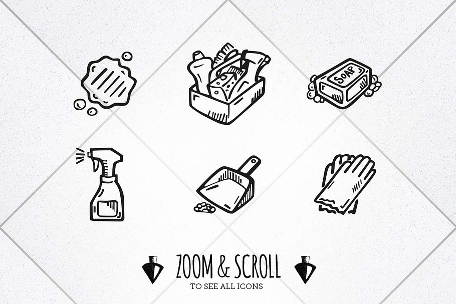 Cleaning - Hand Drawn Icons