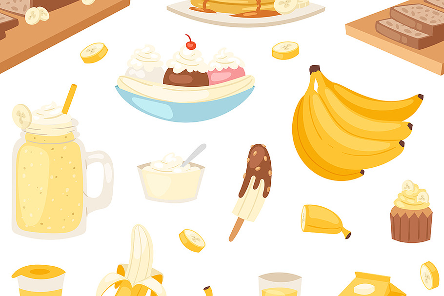 Banana set vector bananas products