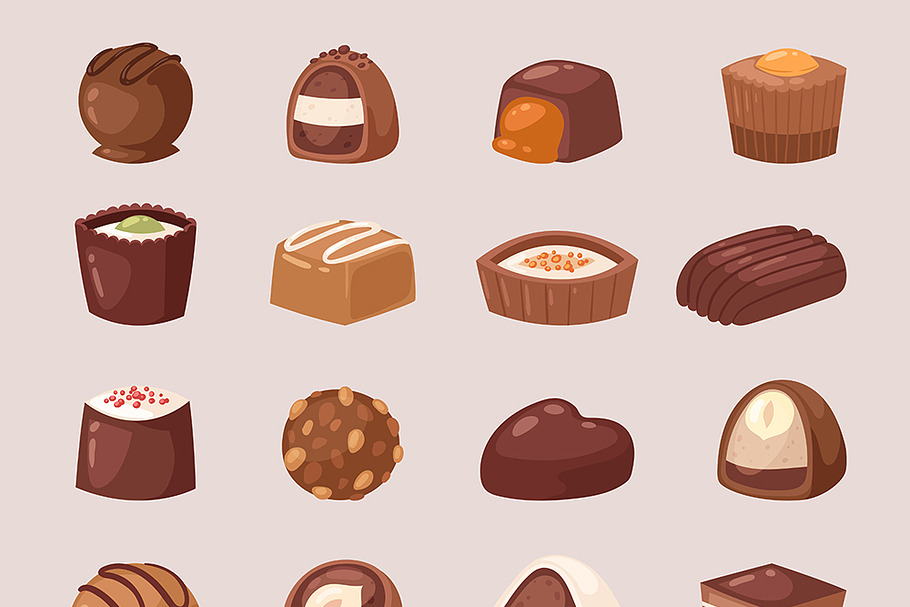Chocolate candy vector sweets