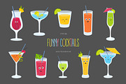 Set of funny cocktails
