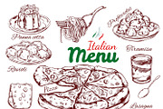 Italian Food Sketch Collection