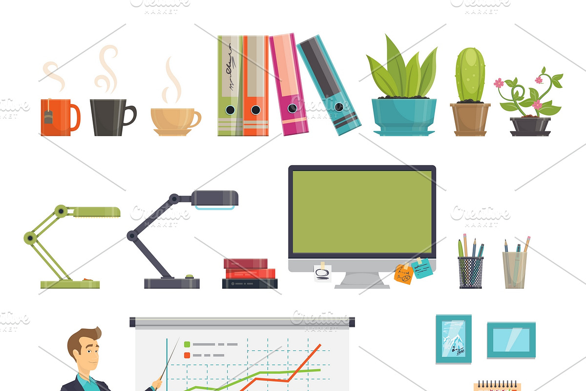 Business Workplace Icons Set in Graphics - product preview 8
