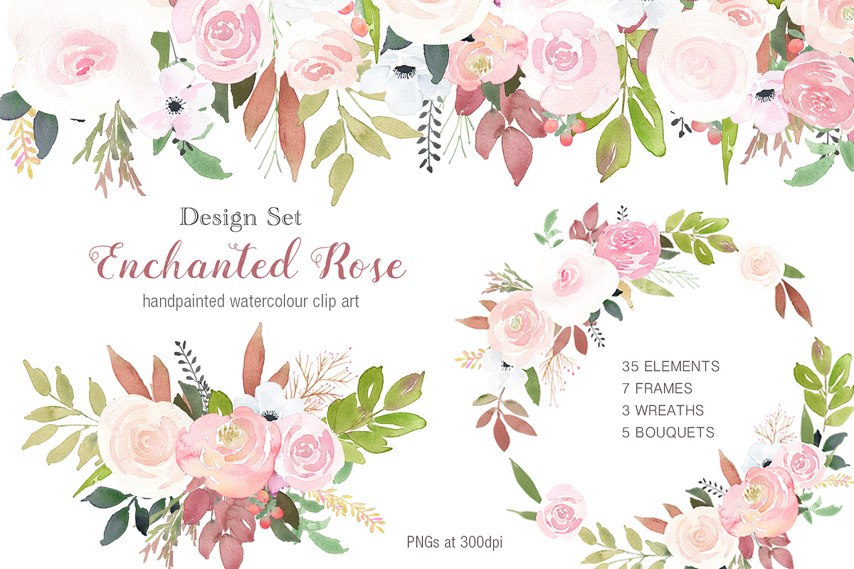 Enchanted Rose Clip Art Design Set in Illustrations - product preview 8