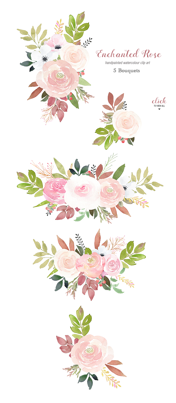 Enchanted Rose Clip Art Design Set in Illustrations - product preview 3