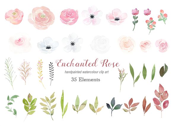 Enchanted Rose Clip Art Design Set in Illustrations - product preview 5