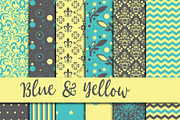 Blue & Yellow Digital Paper