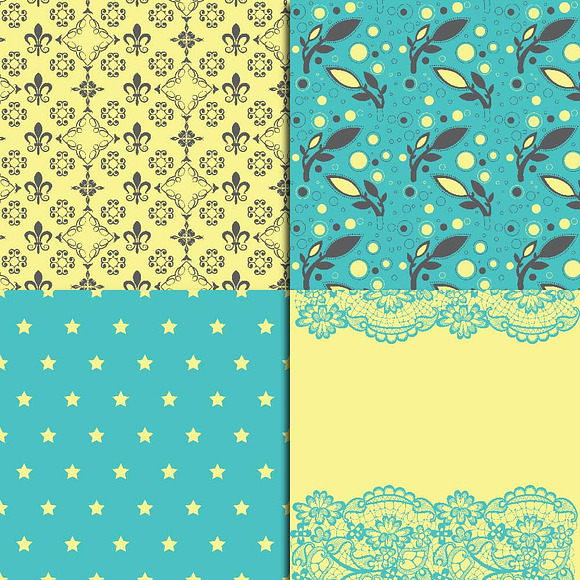 Blue & Yellow Digital Paper in Patterns - product preview 2
