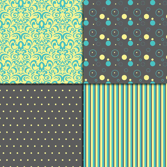 Blue & Yellow Digital Paper in Patterns - product preview 3