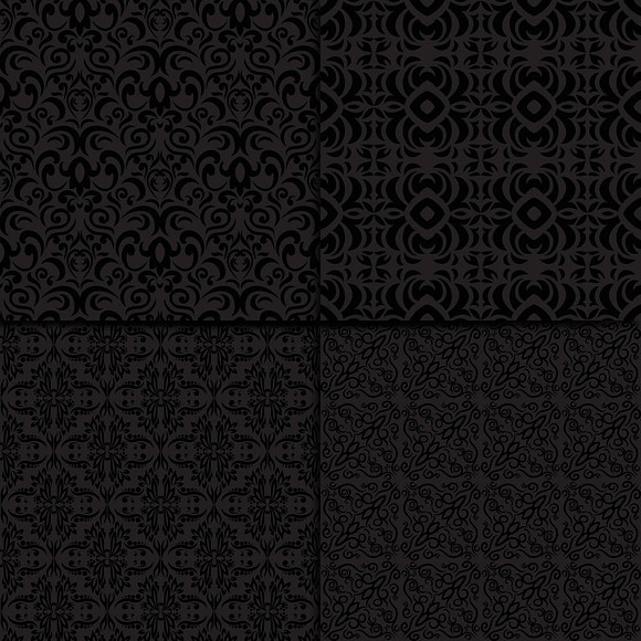 Black Damask Digital Paper in Patterns - product preview 1