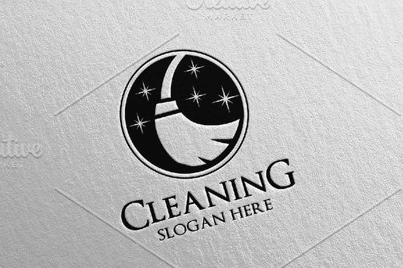 Cleaning Service Vector Logo Design in Logo Templates - product preview 4