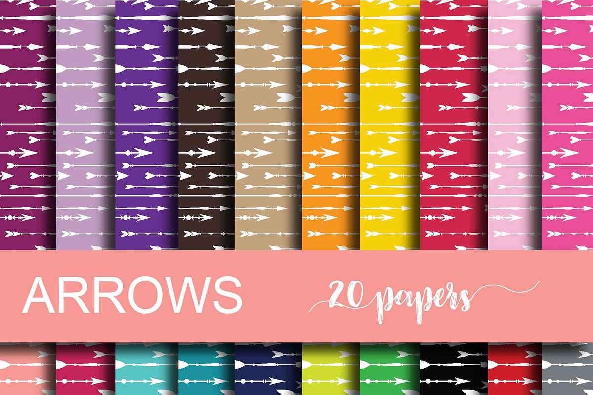 Arrows Digital Paper in Patterns - product preview 8