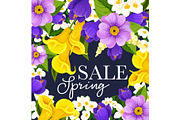 Vector springtime sale floral flowers bunch poster