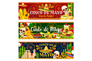 Mexican Cinco de Mayo vector fiesta banners