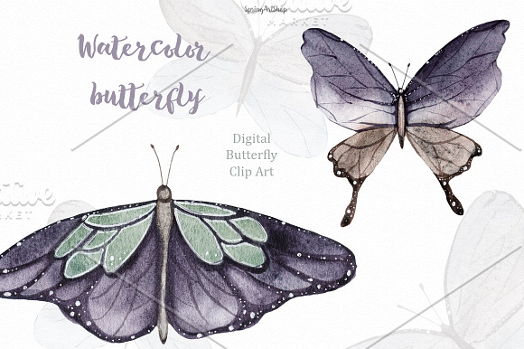 Spring watercolor butterfly in Illustrations - product preview 3