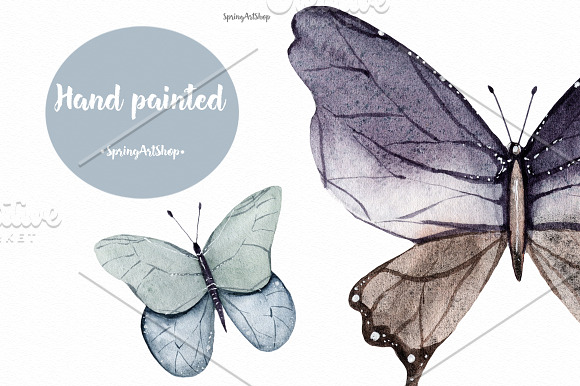 Spring watercolor butterfly in Illustrations - product preview 5