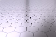 Abstract 3d rendering of futuristic surface with hexagons.