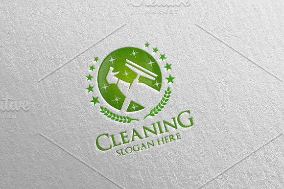 Cleaning Service Vector Logo Design in Logo Templates - product preview 1