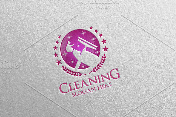 Cleaning Service Vector Logo Design in Logo Templates - product preview 2