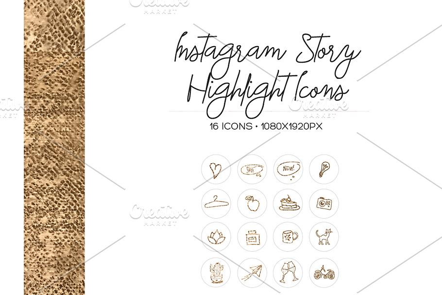 Gold Instagram Stories Icons in Instagram Templates - product preview 8