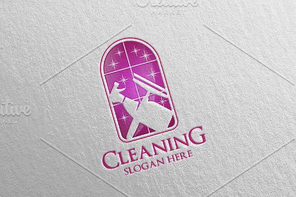 Cleaning Service Vector Logo Design in Logo Templates - product preview 3