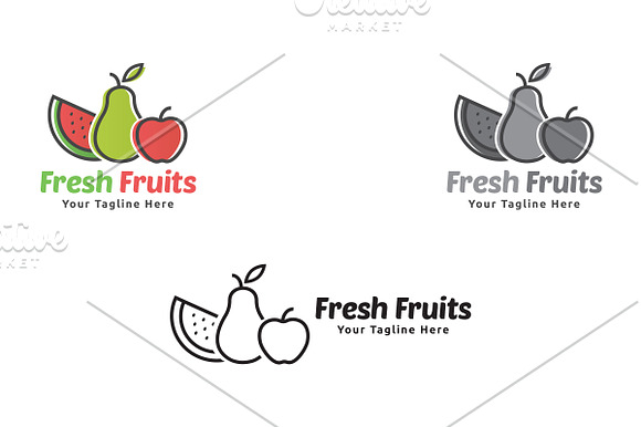 Fresh Fruits Logo in Logo Templates - product preview 3