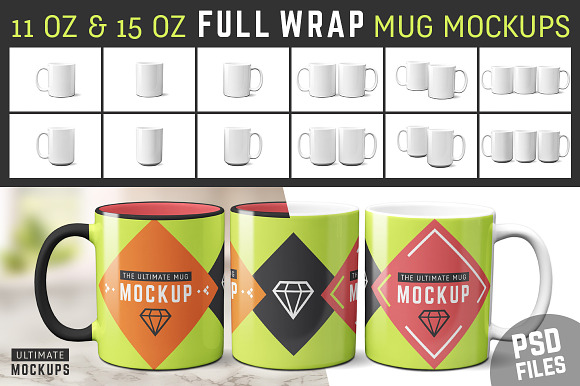 11 oz & 15 oz Mug Mockups (PSDs) in Product Mockups - product preview 6