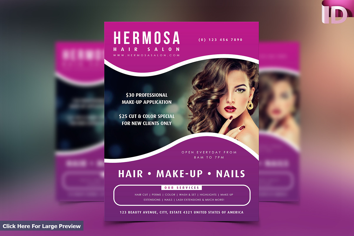 Beauty Salon Flyer Template 02 in Flyer Templates - product preview 8