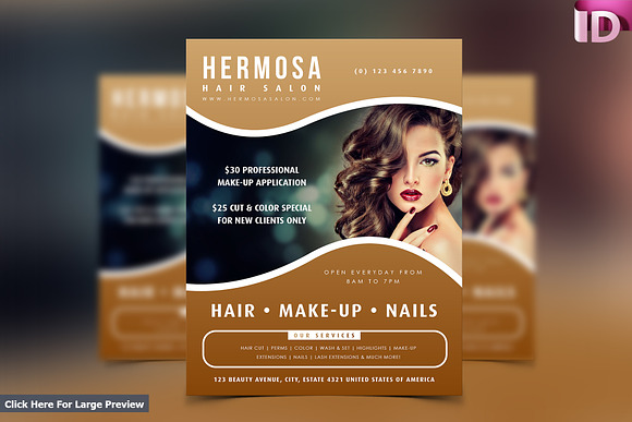 Beauty Salon Flyer Template 02 in Flyer Templates - product preview 2