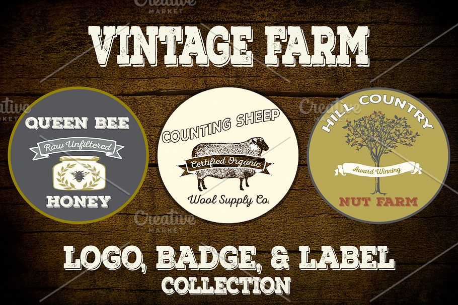 Rustic Vintage Farm Logo Vectors