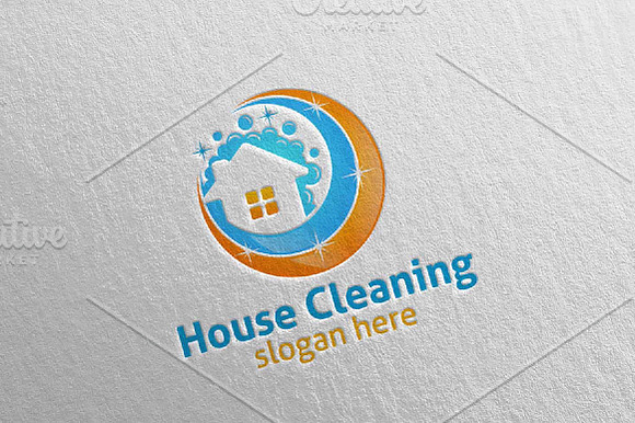 House cleaning services vector logo in Logo Templates - product preview 1