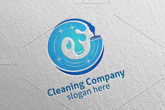 Cleaning Service Vector Logo Design in Logo Templates - product preview 3