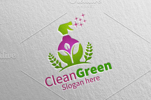 Cleaning Service Logo Eco Friendly in Logo Templates - product preview 2