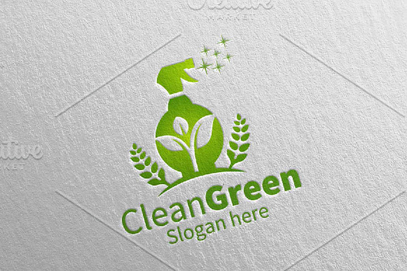 Cleaning Service Logo Eco Friendly in Logo Templates - product preview 3
