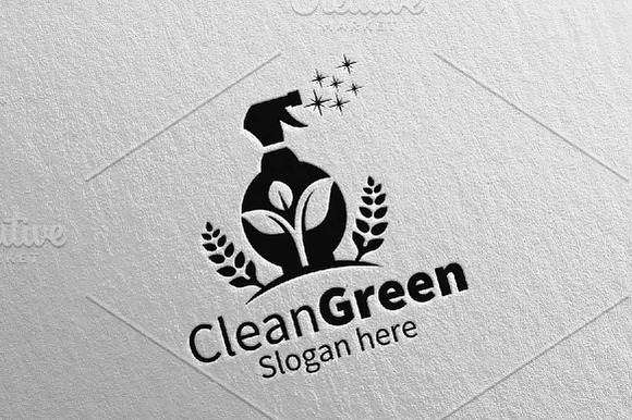 Cleaning Service Logo Eco Friendly in Logo Templates - product preview 4