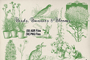 Birds, Bunnies & Blooms Brushes Set