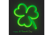 Neon clover leaf with a gradient