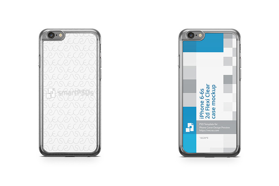 Apple iPhone 6s 2d Flexi Clear Case  in Product Mockups - product preview 8