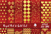 Royal Red & Gold Foil Paper