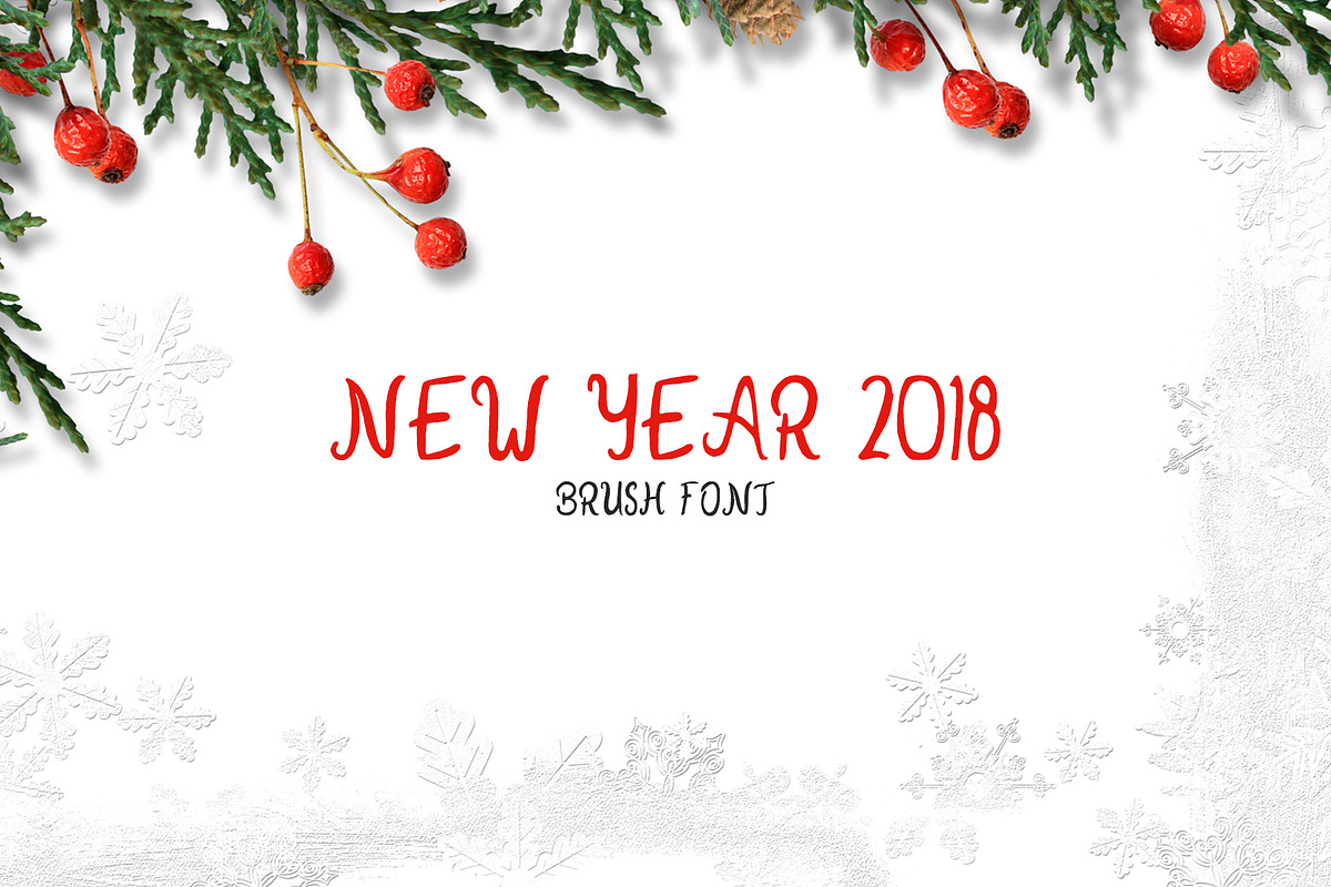New Year 2018 Brush Font in Script Fonts - product preview 8