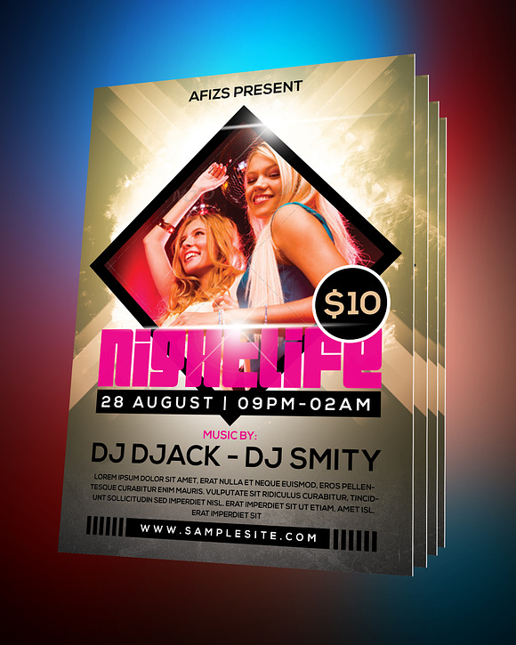Night Life Party Flyer in Flyer Templates - product preview 1