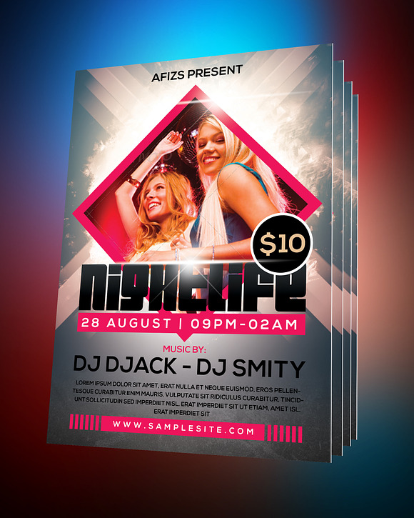 Night Life Party Flyer in Flyer Templates - product preview 2