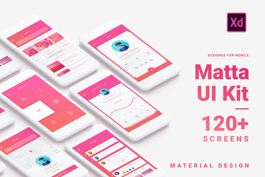 Material Design Mobile UI Kit for Xd in UI Kits and Libraries - product preview 8